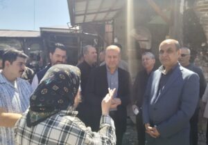 بازدید سرزده استاندار گیلان از روند بازسازی بازار سوخته رشت
