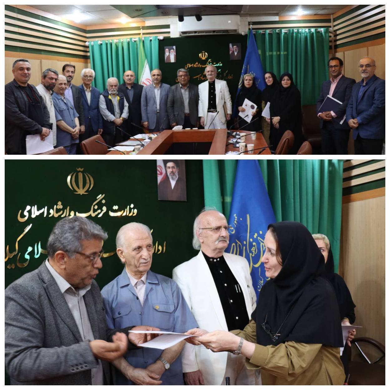 آیین اهدای نشان‌ هنری به ۸ هنرمند برجسته گیلانی برگزار شد